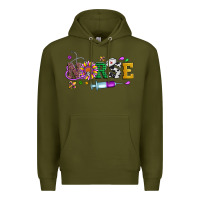 Army Green mardi gras nurse leopard cowhide glitter Premium Hoodie - Artiststas