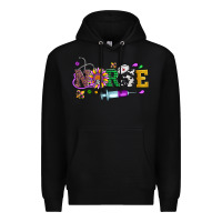 Black mardi gras nurse leopard cowhide glitter Premium Hoodie - Artiststas