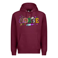 Burgundy mardi gras nurse leopard cowhide glitter Premium Hoodie - Artiststas