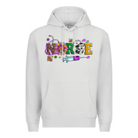 Dove Grey mardi gras nurse leopard cowhide glitter Premium Hoodie - Artiststas