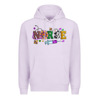 Lilac mardi gras nurse leopard cowhide glitter Premium Hoodie - Artiststas