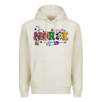 Oatmeal Heather mardi gras nurse leopard cowhide glitter Premium Hoodie - Artiststas