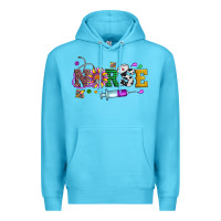 Ocean Blue mardi gras nurse leopard cowhide glitter Premium Hoodie - Artiststas