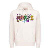 Pale Pink mardi gras nurse leopard cowhide glitter Premium Hoodie - Artiststas