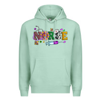 Seafoam mardi gras nurse leopard cowhide glitter Premium Hoodie - Artiststas