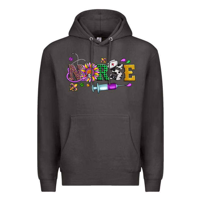 Mardi Gras Nurse Leopard Cowhide Glitter Premium Hoodie by Artiststas | Teevron