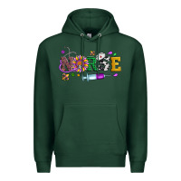 Sports Green mardi gras nurse leopard cowhide glitter Premium Hoodie - Artiststas