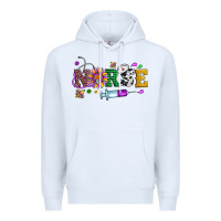 White mardi gras nurse leopard cowhide glitter Premium Hoodie - Artiststas