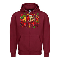 Burgundy santa's favorite Zipper Hoodie - MaliasSmallBusiness