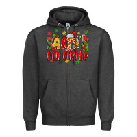 Charcoal Heather santa's favorite Zipper Hoodie - MaliasSmallBusiness