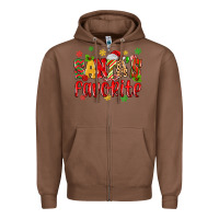 Chestnut santa's favorite Zipper Hoodie - MaliasSmallBusiness