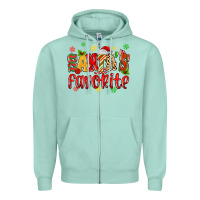 Seafoam santa's favorite Zipper Hoodie - MaliasSmallBusiness