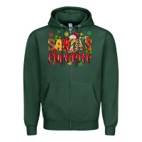 Sports Green santa's favorite Zipper Hoodie - MaliasSmallBusiness