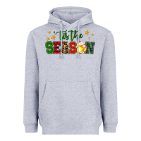 Heather Grey 'tis the season softball christmas Heavyweight Hoodie - RanaPortraitStore