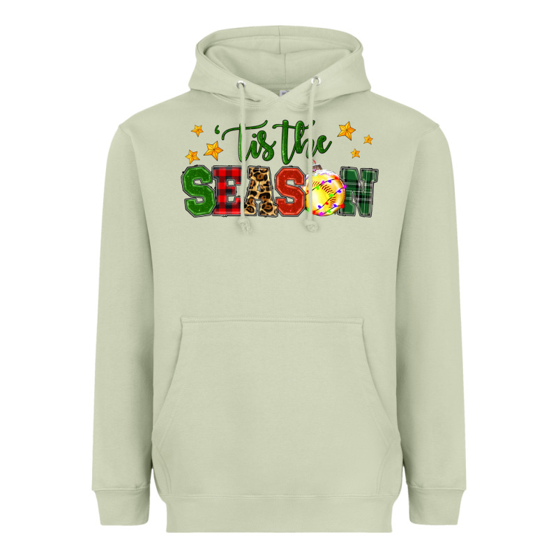 'tis The Season Softball Christmas Heavyweight Hoodie by RanaPortraitStore | Teevron