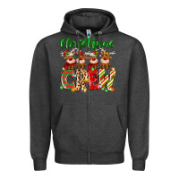 Charcoal Heather christmas crew  deer Zipper Hoodie - MaliasSmallBusiness
