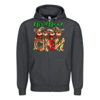 Smoke christmas crew  deer Zipper Hoodie - MaliasSmallBusiness