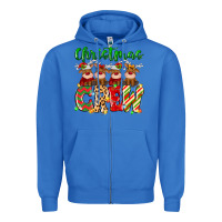 True Royal christmas crew  deer Zipper Hoodie - MaliasSmallBusiness