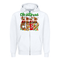 White christmas crew  deer Zipper Hoodie - MaliasSmallBusiness