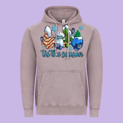 Tis The Season Christmas Tree  Cake Winter And Snowman Vintage Hoodie Designed By Adodesignshop
