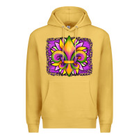 Antique Gold mardi gras fleur de lis sunflower leopard Premium Hoodie - Artiststas