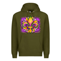 Army Green mardi gras fleur de lis sunflower leopard Premium Hoodie - Artiststas