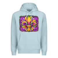 Blue Mist mardi gras fleur de lis sunflower leopard Premium Hoodie - Artiststas