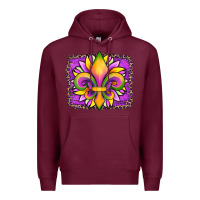 Burgundy mardi gras fleur de lis sunflower leopard Premium Hoodie - Artiststas