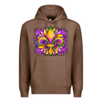 Chestnut mardi gras fleur de lis sunflower leopard Premium Hoodie - Artiststas