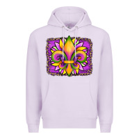 Lilac mardi gras fleur de lis sunflower leopard Premium Hoodie - Artiststas