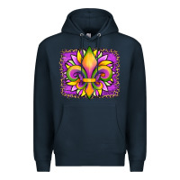 Navy mardi gras fleur de lis sunflower leopard Premium Hoodie - Artiststas