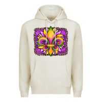 Oatmeal Heather mardi gras fleur de lis sunflower leopard Premium Hoodie - Artiststas