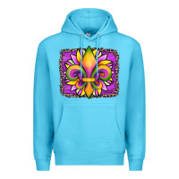 Ocean Blue mardi gras fleur de lis sunflower leopard Premium Hoodie - Artiststas