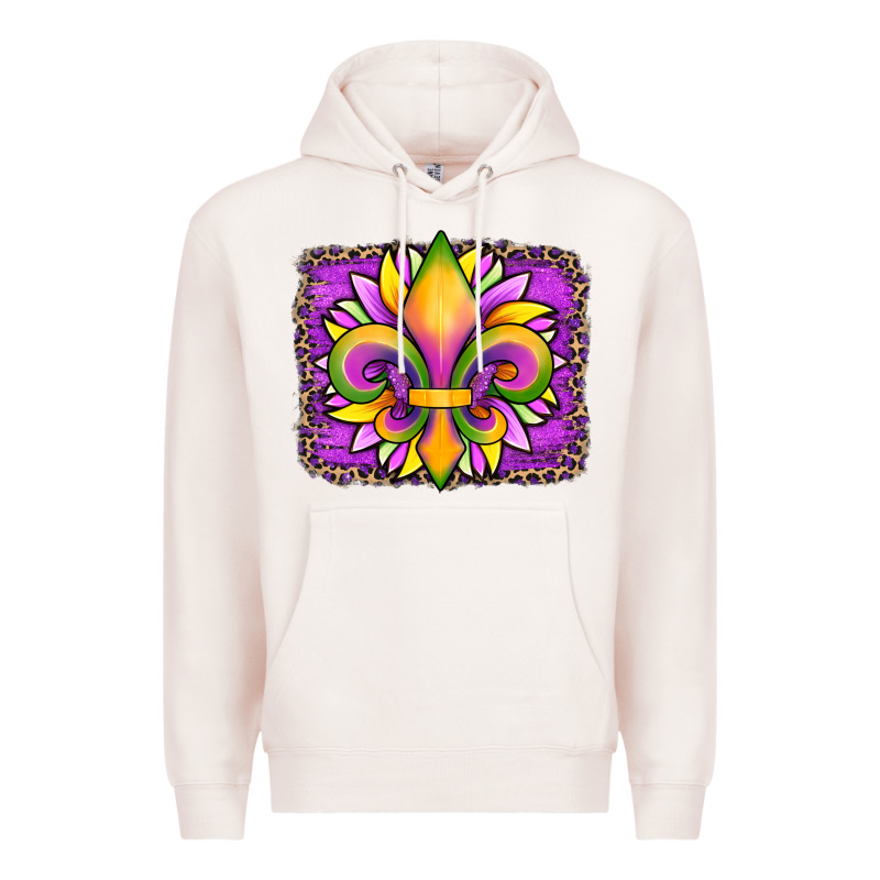 Mardi Gras Fleur De Lis Sunflower Leopard Premium Hoodie by Artiststas | Teevron