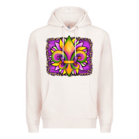 Pale Pink mardi gras fleur de lis sunflower leopard Premium Hoodie - Artiststas