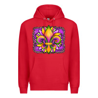 Red mardi gras fleur de lis sunflower leopard Premium Hoodie - Artiststas