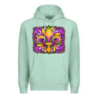 Seafoam mardi gras fleur de lis sunflower leopard Premium Hoodie - Artiststas