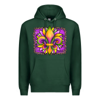 Sports Green mardi gras fleur de lis sunflower leopard Premium Hoodie - Artiststas