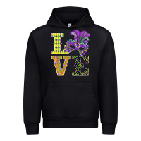 Black mardi gras love mask Urban Hoodie - BarkalooDesign