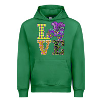 Emerald mardi gras love mask Urban Hoodie - BarkalooDesign