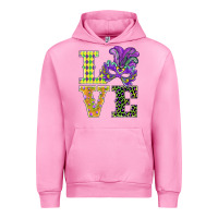 Fuchsia Pink mardi gras love mask Urban Hoodie - BarkalooDesign