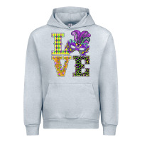 Heather Grey mardi gras love mask Urban Hoodie - BarkalooDesign