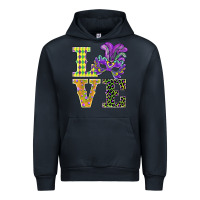 Navy mardi gras love mask Urban Hoodie - BarkalooDesign