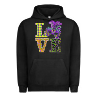 Pigment Black mardi gras love mask Urban Hoodie - BarkalooDesign