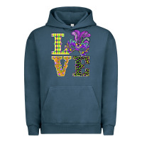 Pigment Midnight Navy mardi gras love mask Urban Hoodie - BarkalooDesign