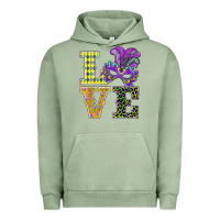 Pigment Oil Green mardi gras love mask Urban Hoodie - BarkalooDesign