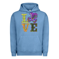 Pigment Pebble Blue mardi gras love mask Urban Hoodie - BarkalooDesign