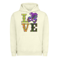 Pigment Pistachio mardi gras love mask Urban Hoodie - BarkalooDesign