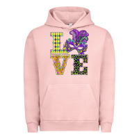 Pigment Salmon mardi gras love mask Urban Hoodie - BarkalooDesign