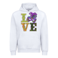 White mardi gras love mask Urban Hoodie - BarkalooDesign